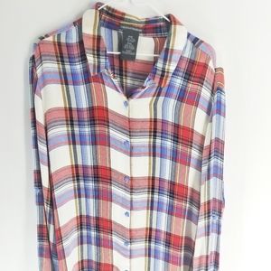 Chelsea & Theodore plaid button up shirt size XXL